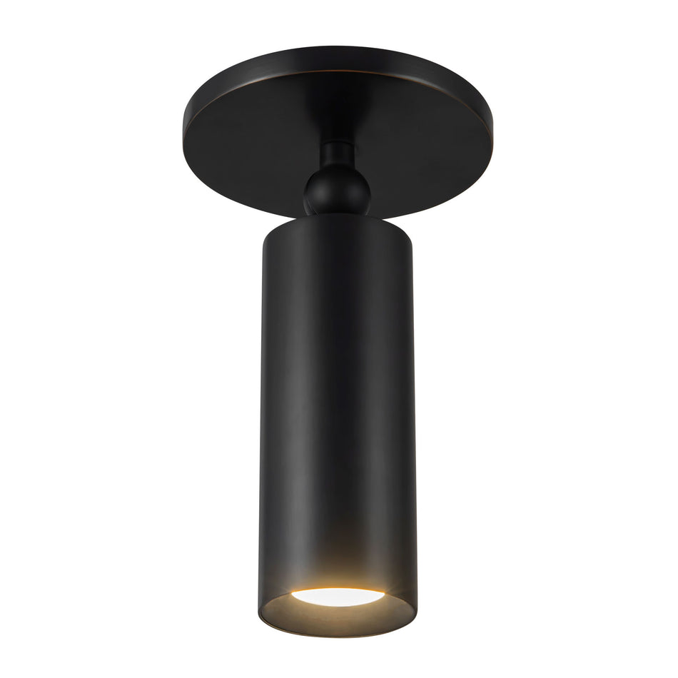 Mason 5-in Black dimmable LED Semi-Flush Mount