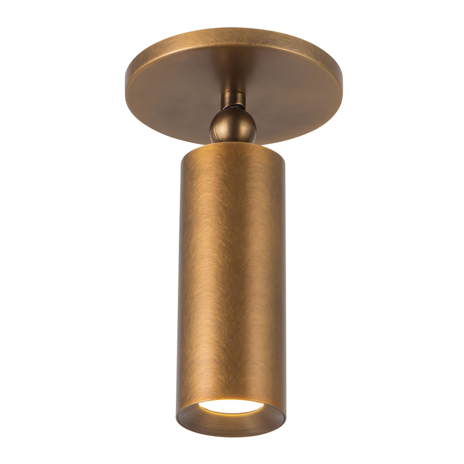 Mason 5-in Brass dimmable LED Semi-Flush Mount