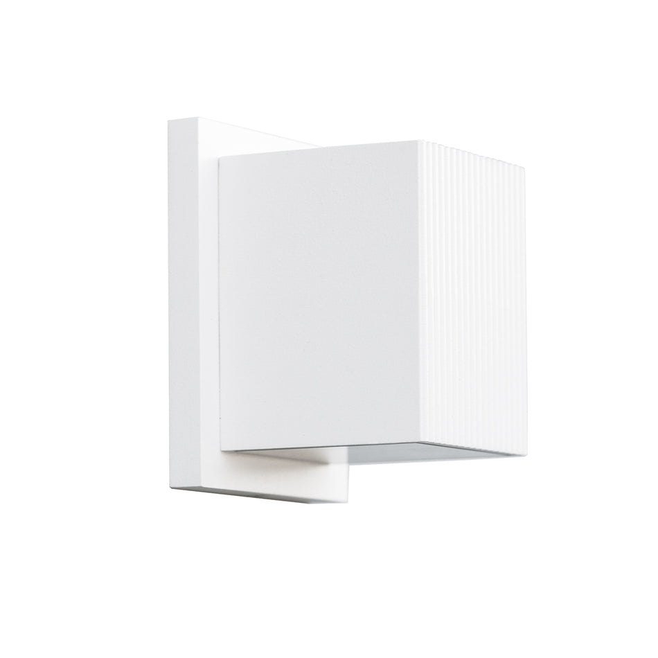 Mavis 5-in White LED Exterior Wall Sconce