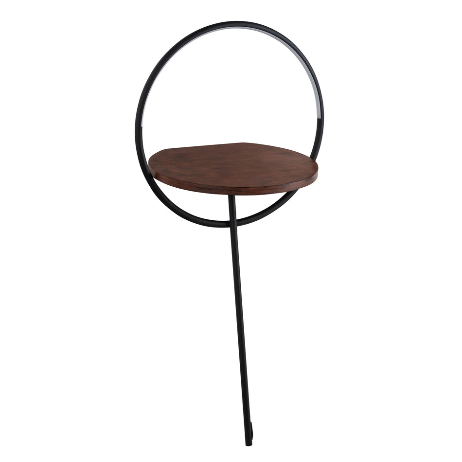 Maya 18-in Black/Walnut LED Floor Lamp by KUZCO