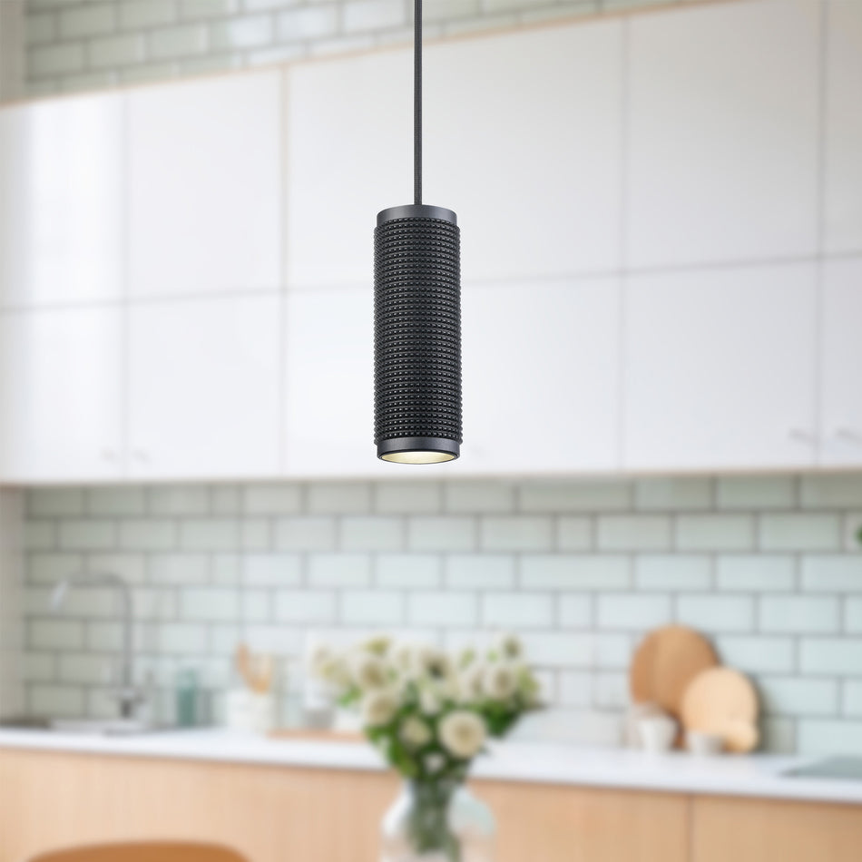 Micro 3-in Black 1 Light Pendant by KUZCO