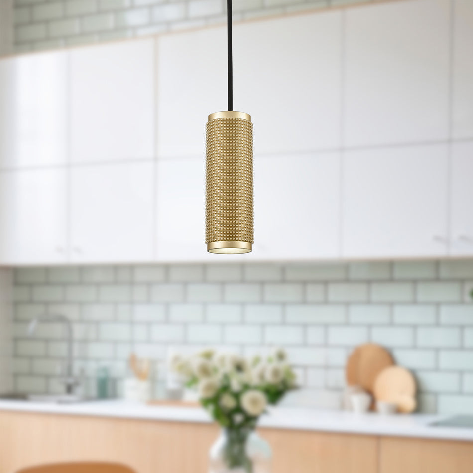 Micro 3-in Gold 1 Light Pendant by KUZCO