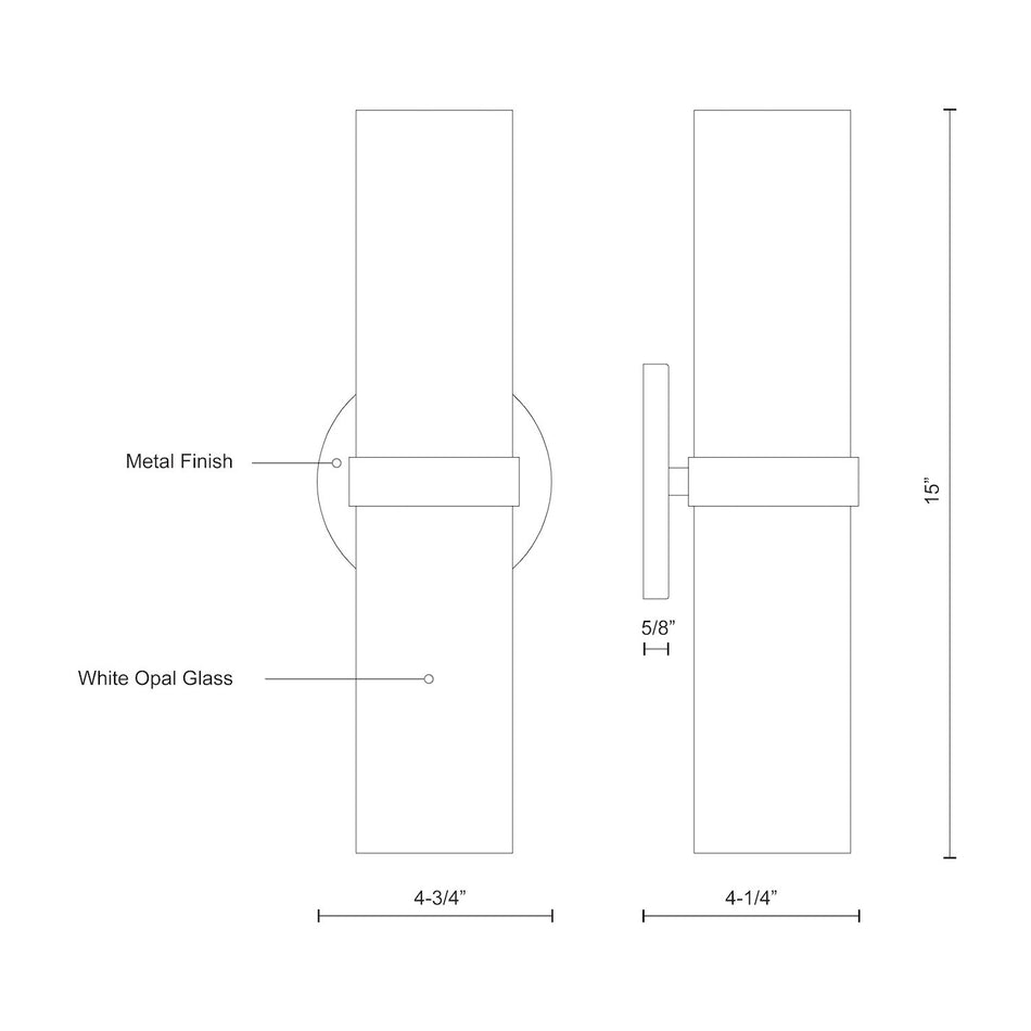 Milano 15-in Brushed Gold LED Wall Sconce by KUZCO