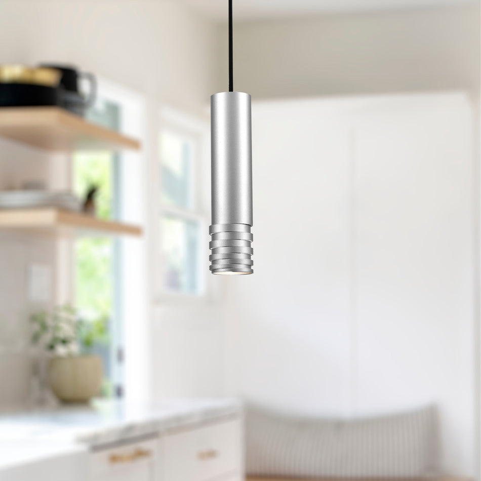 Milca 10-in Brushed Nickel 1 Light Pendant by KUZCO