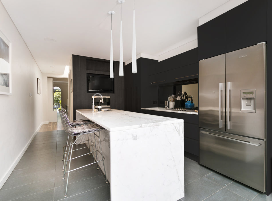 Mina 24-in White LED Pendant by KUZCO