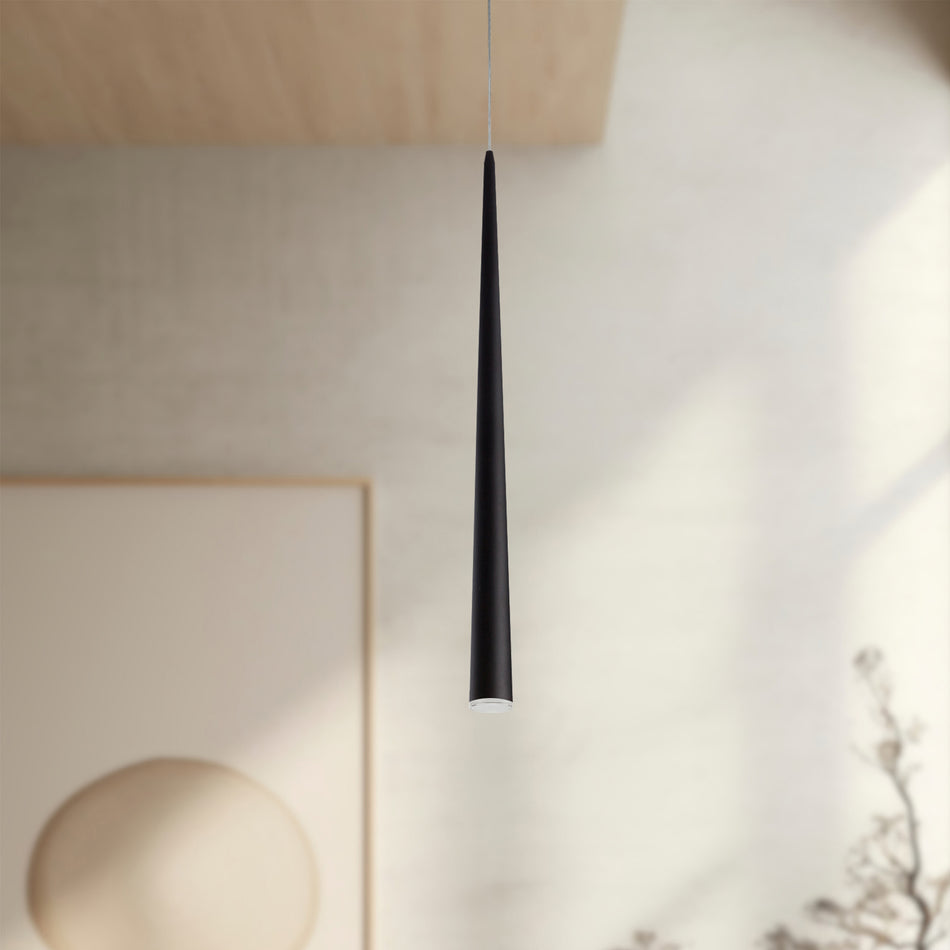 Mina 36-in Black LED Pendant by KUZCO