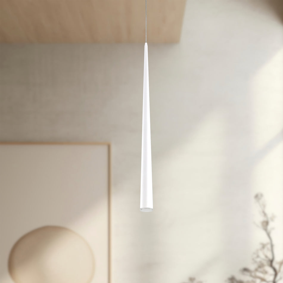 Mina 36-in White LED Pendant by KUZCO