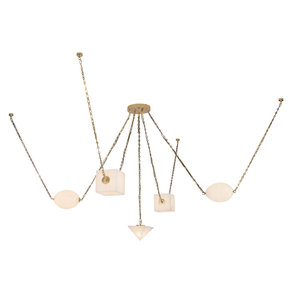Mineral 5-Light Brass dimmable LED Chandelier