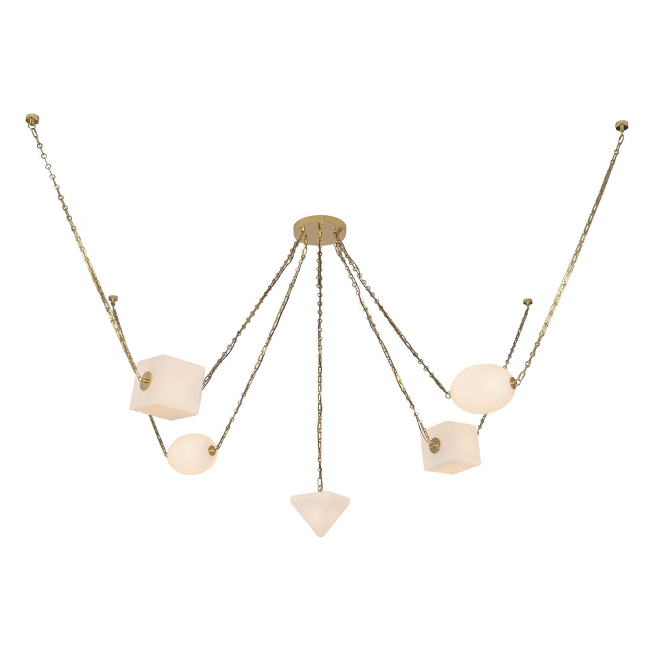 Mineral 5-Light Brass dimmable LED Chandelier