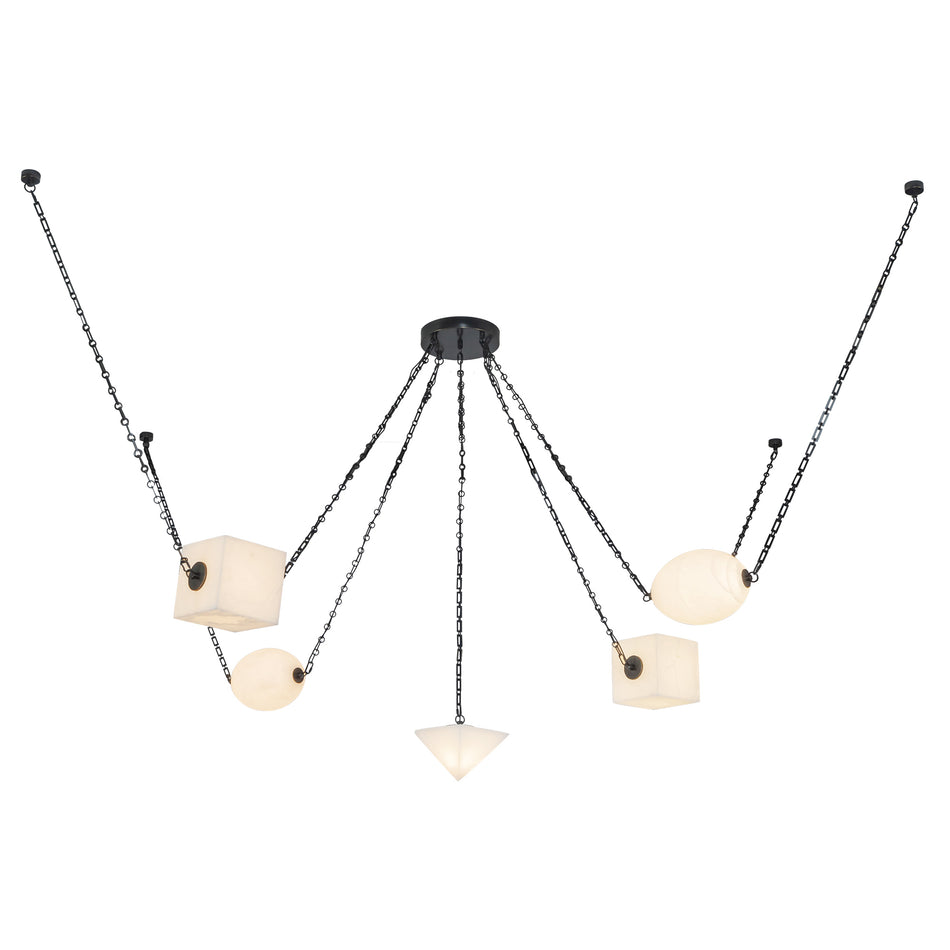 Mineral 5-Light Black dimmable LED Chandelier