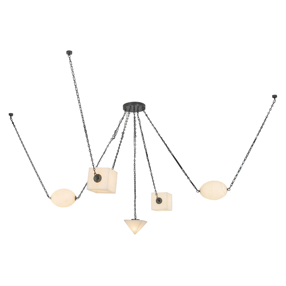 Mineral 5-Light Black dimmable LED Chandelier