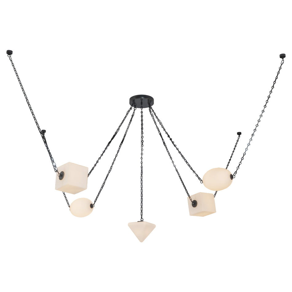 Mineral 5-Light Black dimmable LED Chandelier