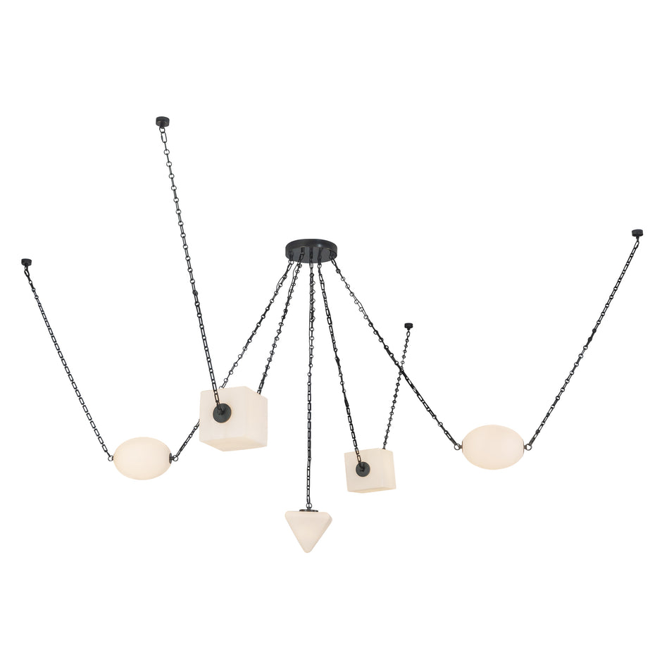 Mineral 5-Light Black dimmable LED Chandelier