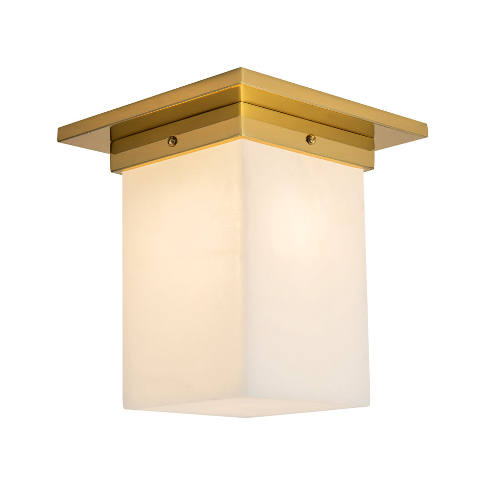Mineral 8-in Brass Flush Mount