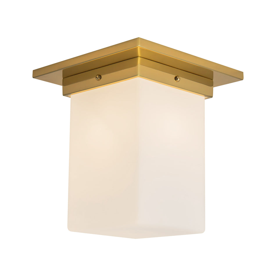 Mineral 8-in Brass Flush Mount
