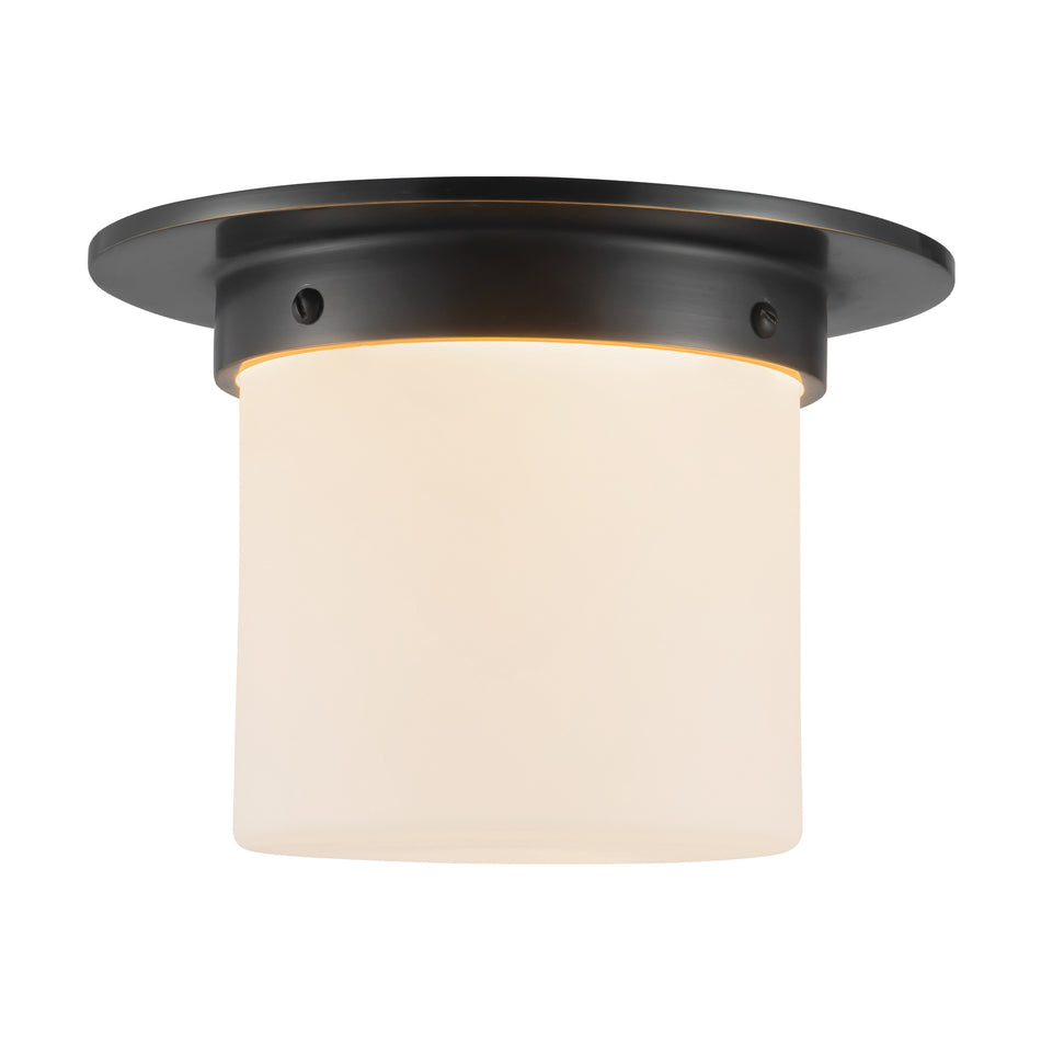 Mineral 8-in Black Flush Mount