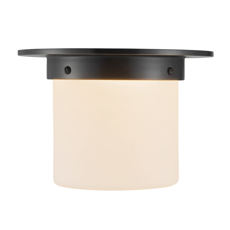 Mineral 8-in Black Flush Mount