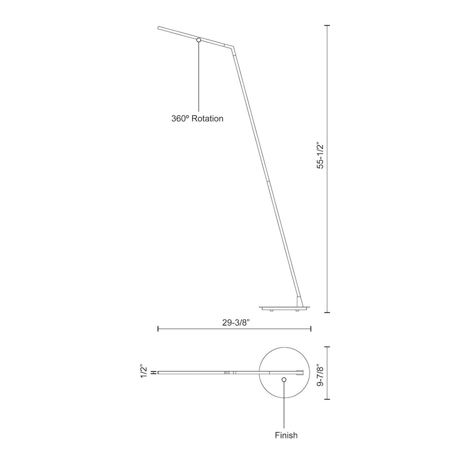 Miter 58-in Brushed Nickel LED Floor Lamp by KUZCO