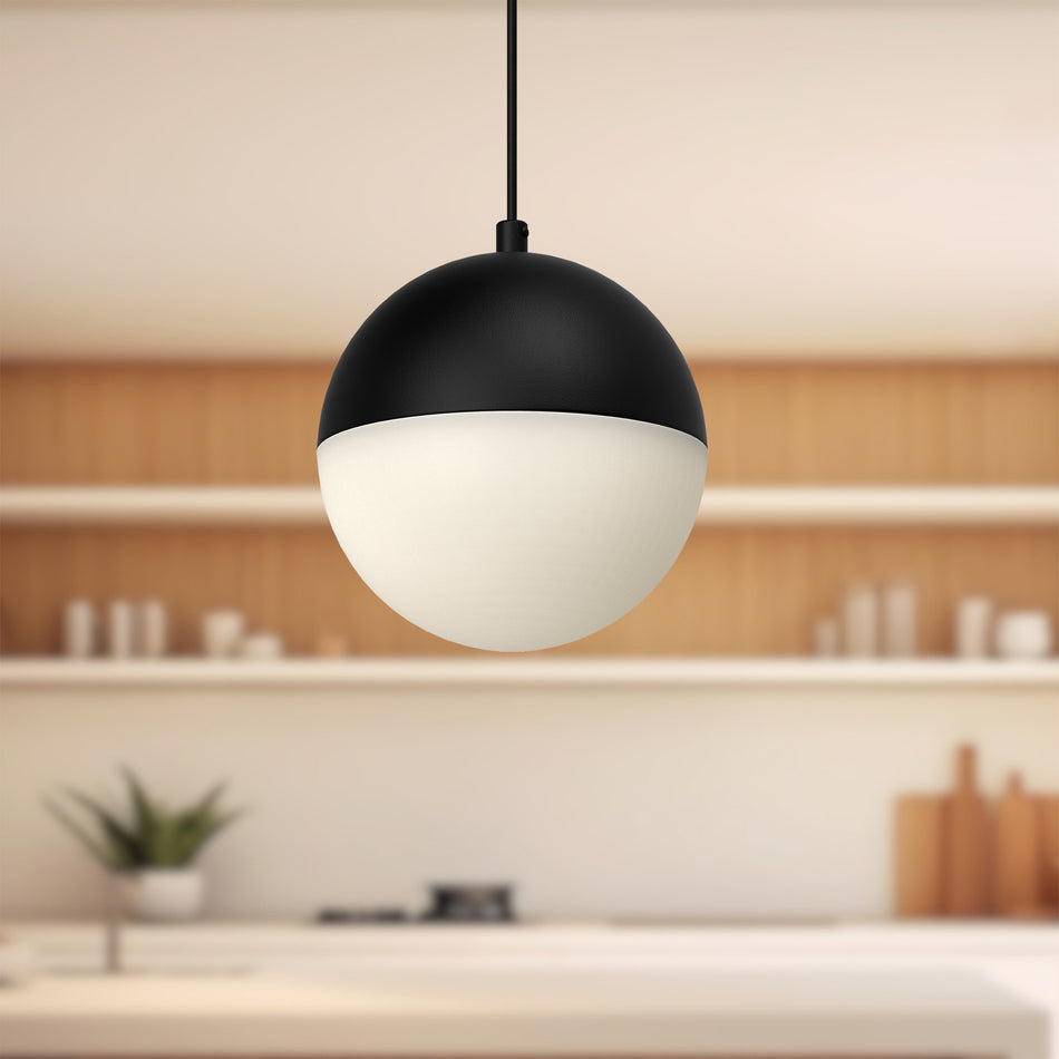 Monae 6-in Black LED Pendant by KUZCO
