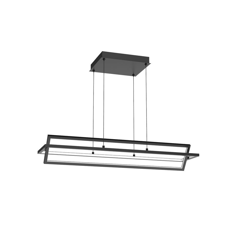 Mondrian 36-in Black LED Linear Pendant by KUZCO
