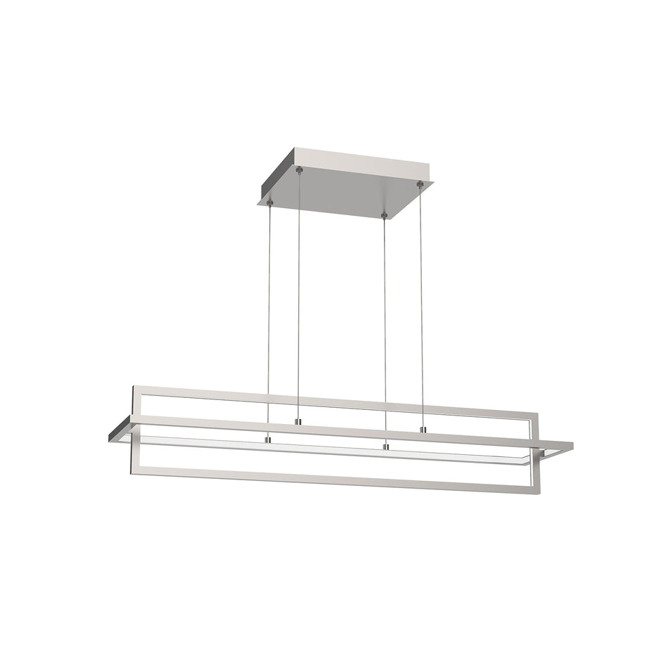 Mondrian 36-in Brushed Nickel LED Linear Pendant