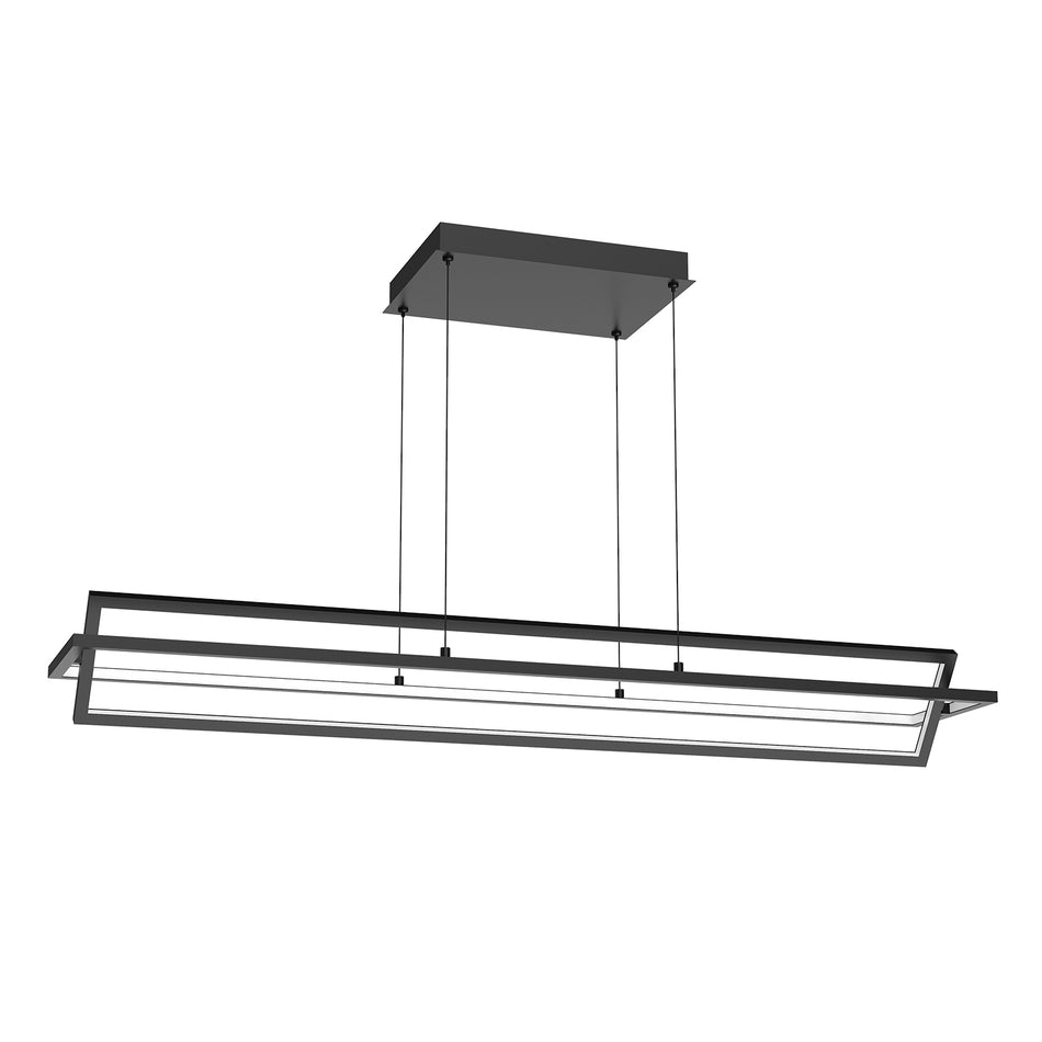 Mondrian 48-in Black LED Linear Pendant