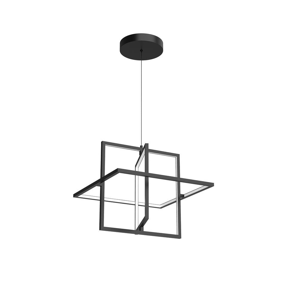 Mondrian 20-in Black LED Pendant by KUZCO