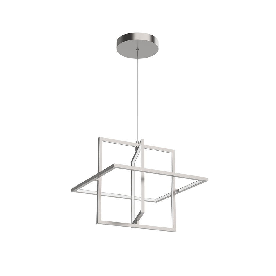 Mondrian 20-in Brushed Nickel LED Pendant by KUZCO