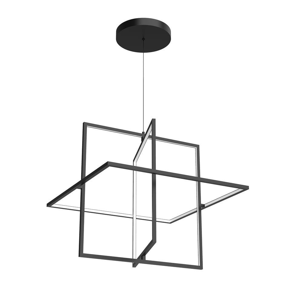 Mondrian 28-in Black LED Pendant by KUZCO