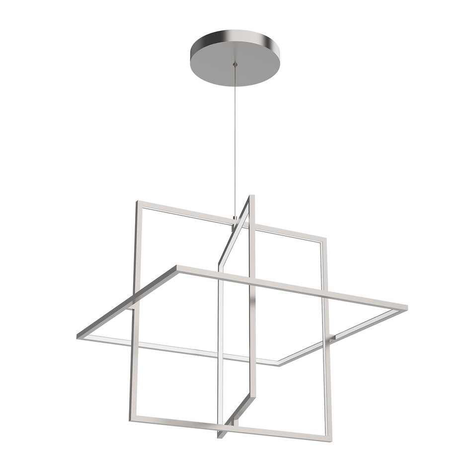 Mondrian 28-in Brushed Nickel LED Pendant by KUZCO