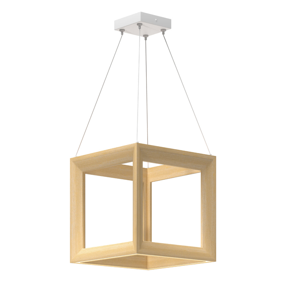 Morina 12-in White Oak LED Pendant