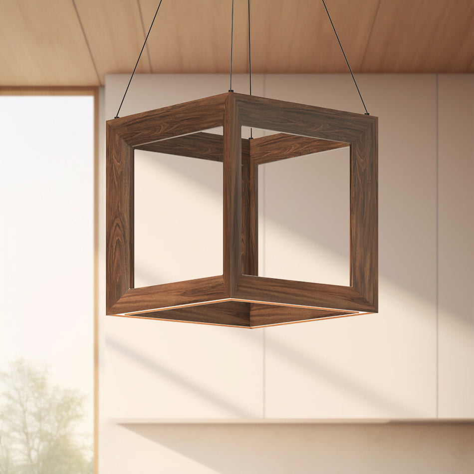 Morina 12-in Walnut LED Pendant by KUZCO