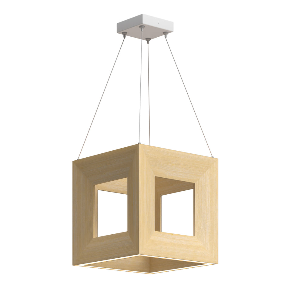 Morina 12-in White Oak LED Pendant