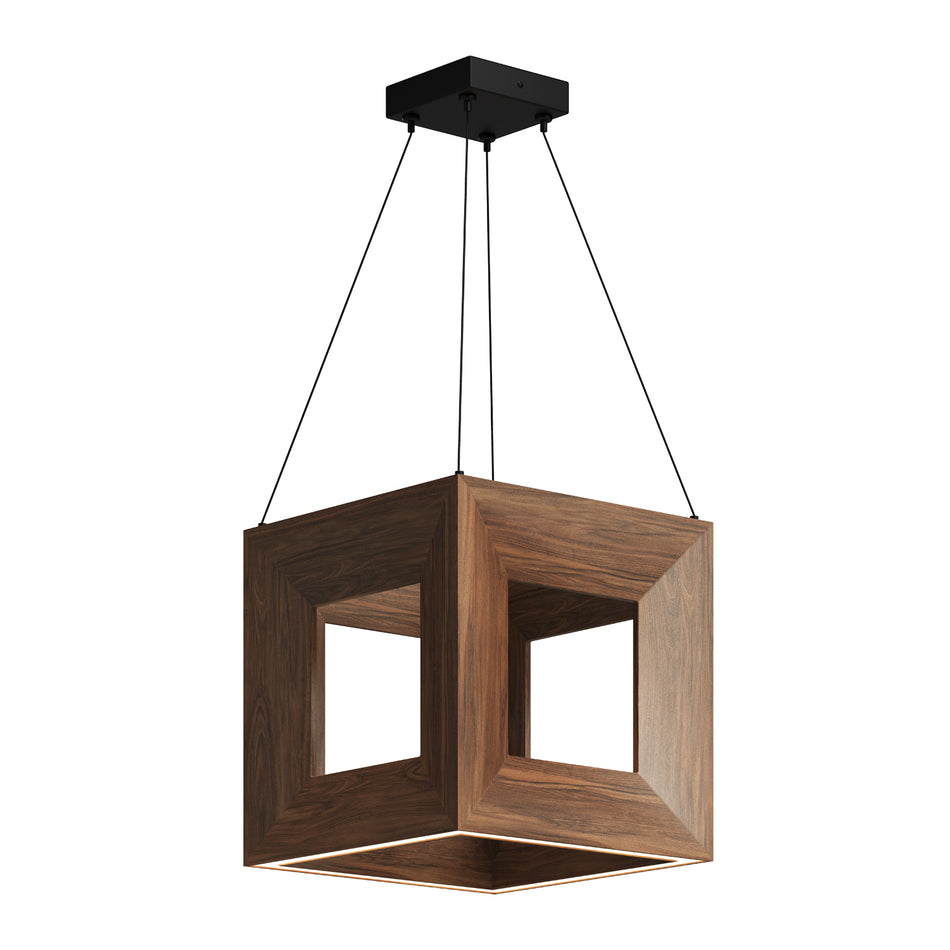 Morina 12-in Walnut LED Pendant