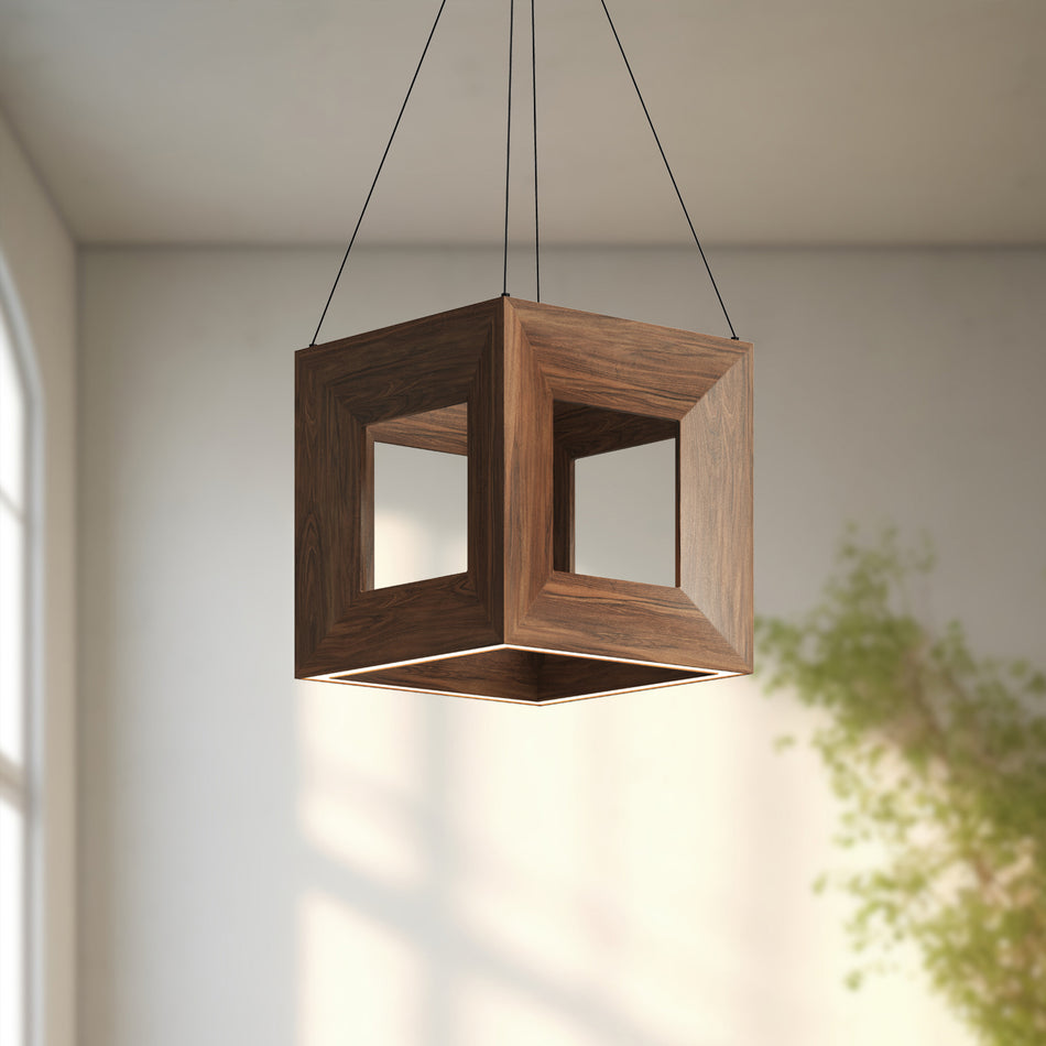 Morina 12-in Walnut LED Pendant by KUZCO