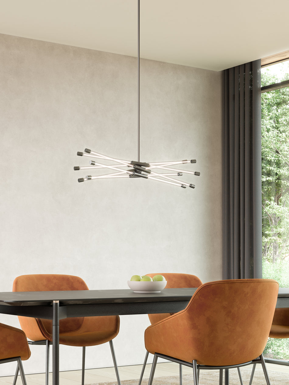 Motif 26-in Black LED Linear Pendant by KUZCO