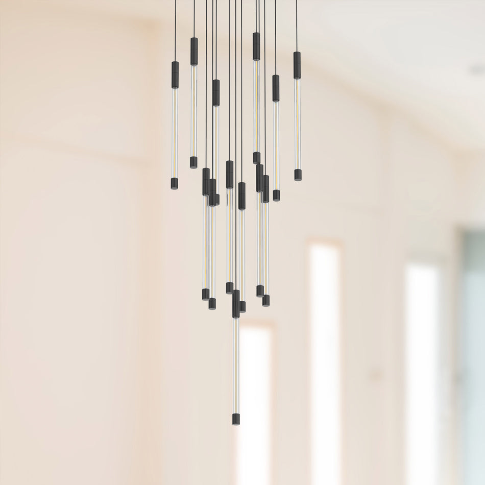 Motif 13-in Black LED Multi Pendant by KUZCO
