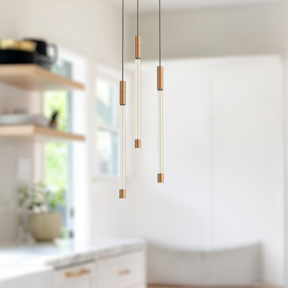 Motif 13-in Brushed Gold LED Multi Pendant by KUZCO