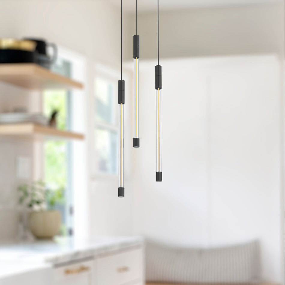 Motif 13-in Black LED Multi Pendant by KUZCO
