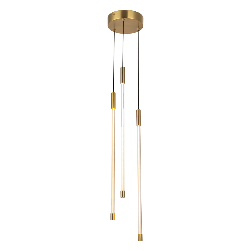 Motif 21-in Brushed Gold LED Multi Pendant