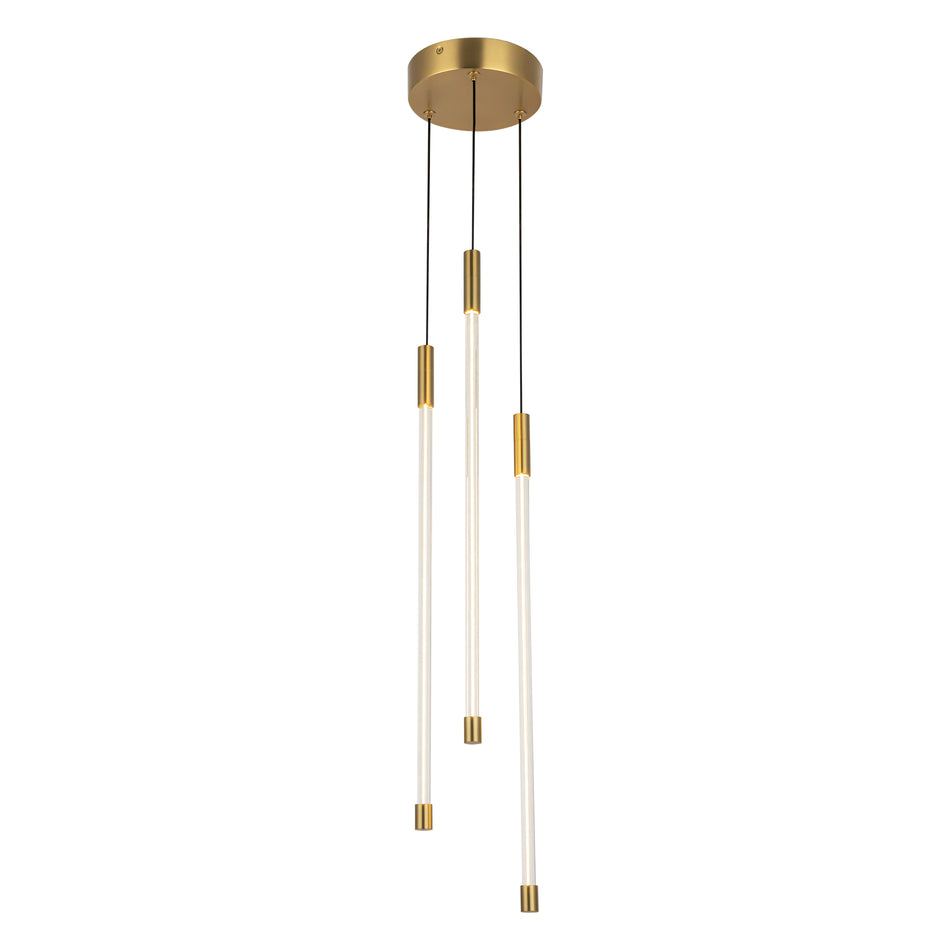 Motif 21-in Brushed Gold LED Multi Pendant