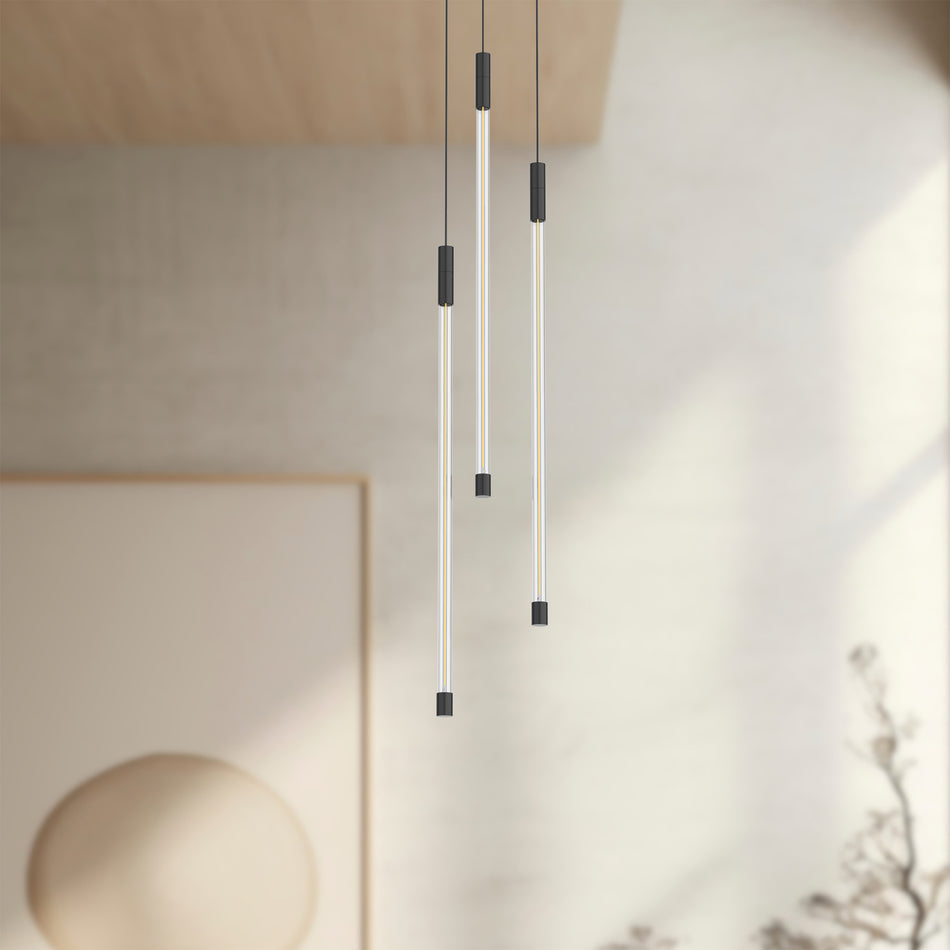 Motif 21-in Black LED Multi Pendant by KUZCO