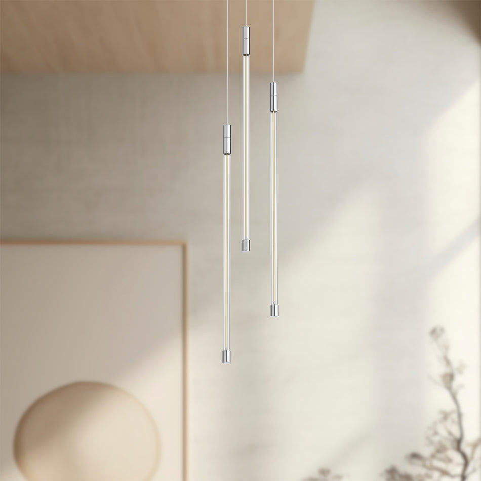 Motif 21-in Chrome LED Multi Pendant by KUZCO