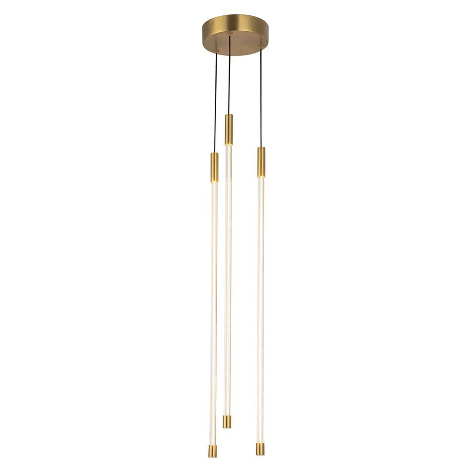 Motif 27-in Brushed Gold LED Multi Pendant