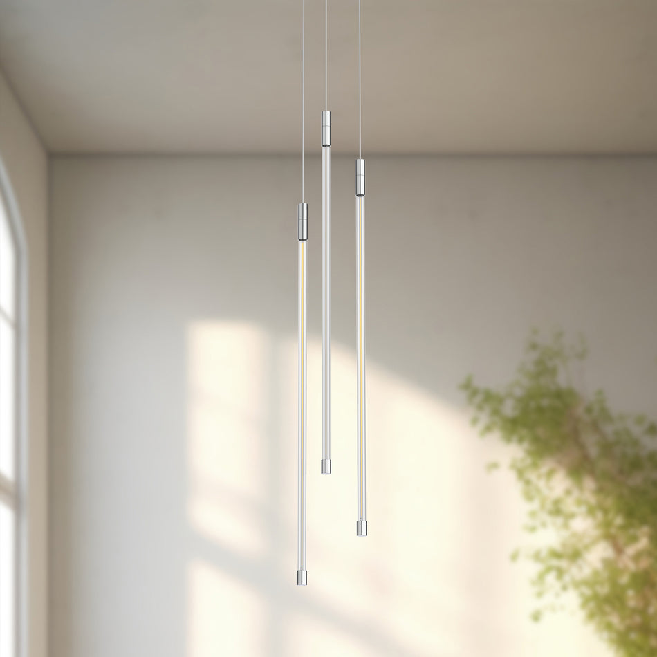 Motif 27-in Chrome LED Multi Pendant by KUZCO