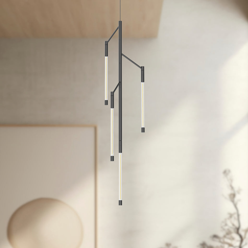 Motif 38-in Black LED Pendant by KUZCO