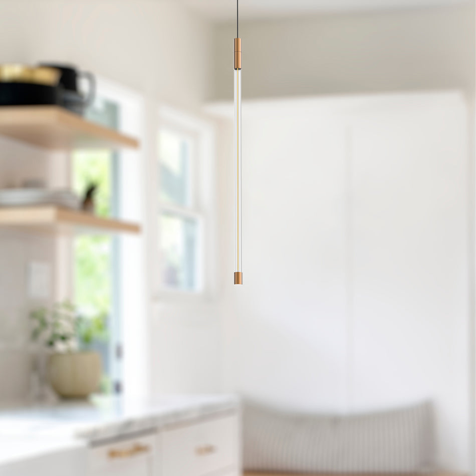 Motif 21-in Brushed Gold LED Pendant by KUZCO
