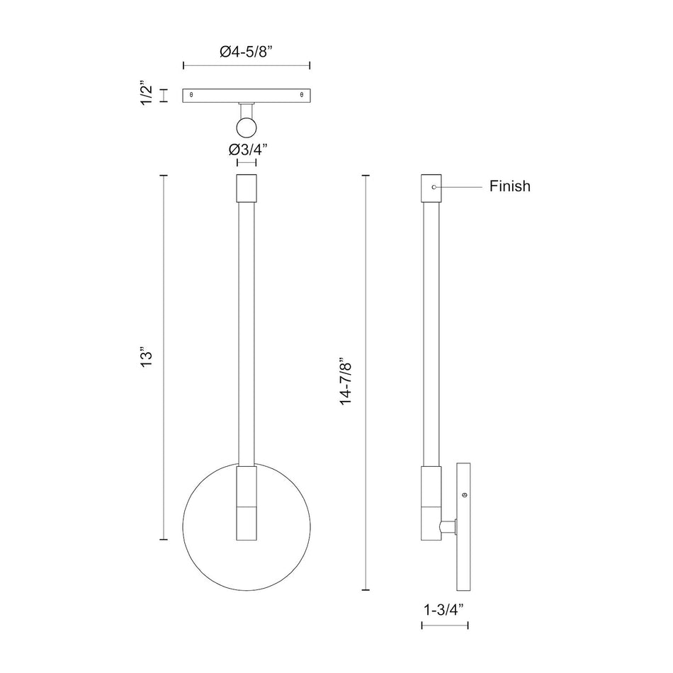 Motif 14-in Black LED Wall Sconce by KUZCO