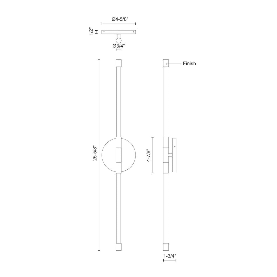 Motif 26-in Chrome LED Wall Sconce by KUZCO