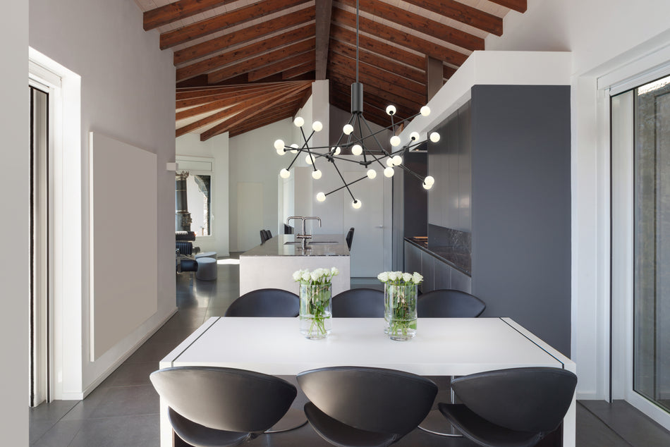 Moto 39-in Black LED Chandeliers by KUZCO